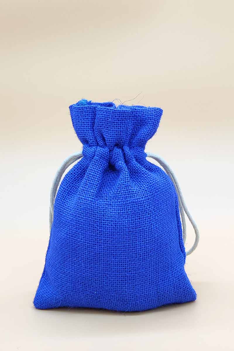 Royal Blue Colour beautiful jute potli bag - MC251247