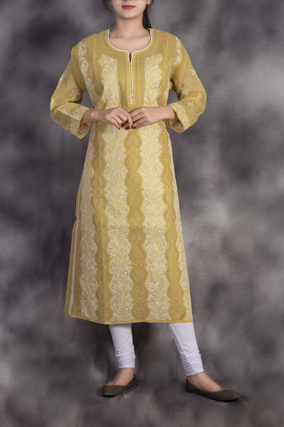 GOLDEN SANSKRITI BY H DOT RAYON FOIL PRINT KURTI & DUPATTA