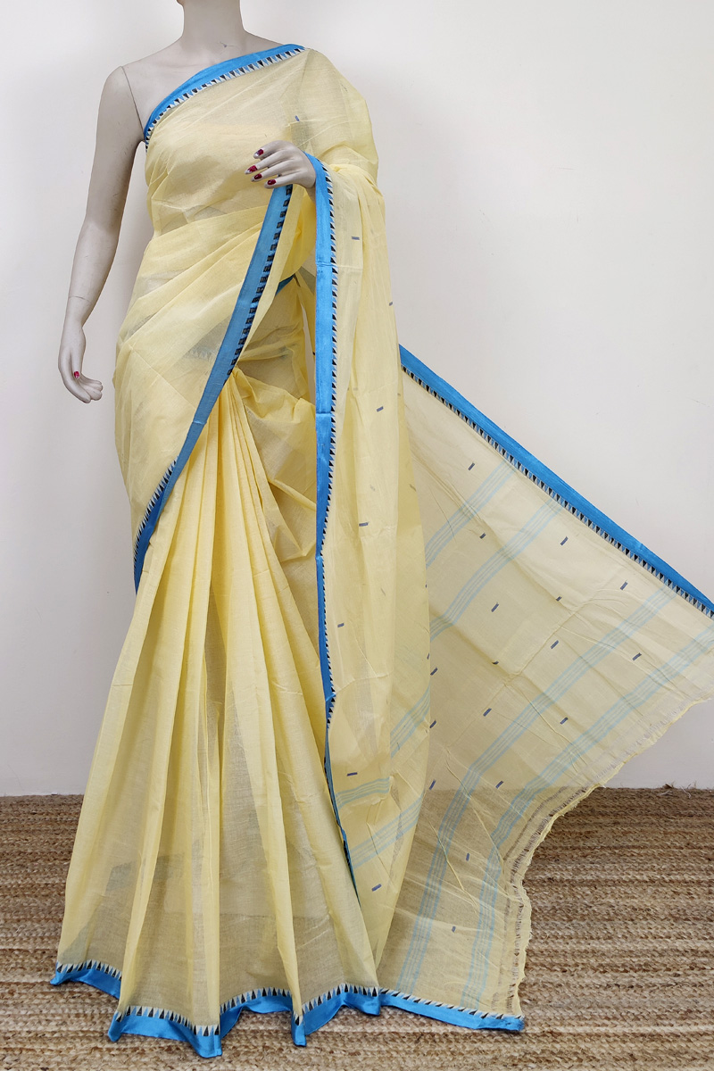 Cream Colour Bengoal Handloom Cotton Saree (without Blouse) Mc252711