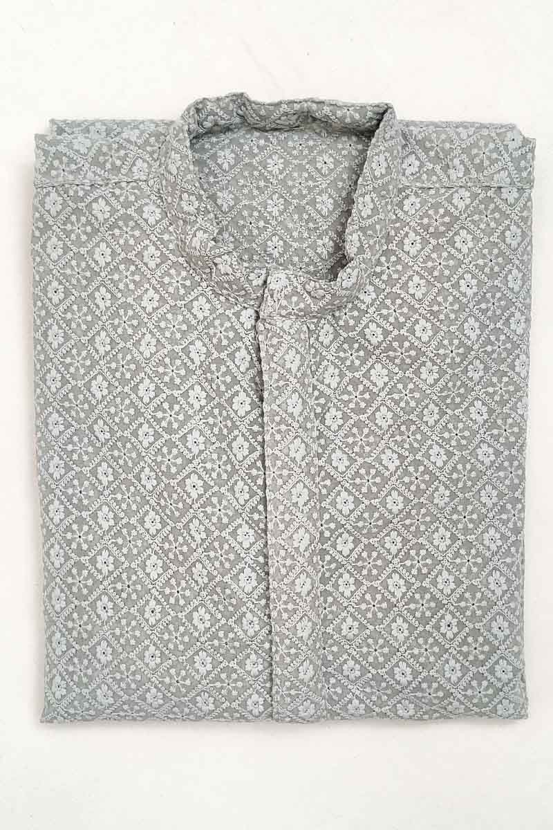 Lucknowi Mens Chikan Kurta (Georgette) MC251300