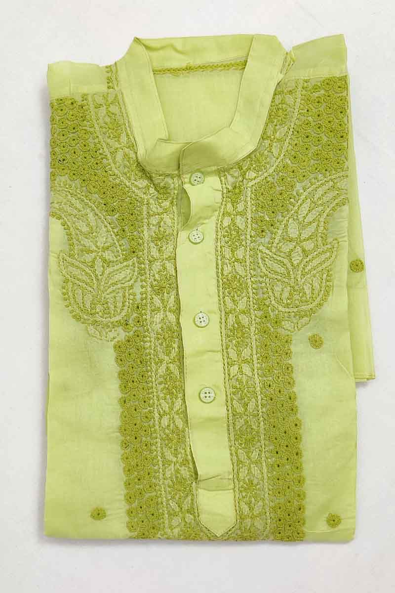 Lucknowi Mens Chikan Kurta (cotton) Mc251306