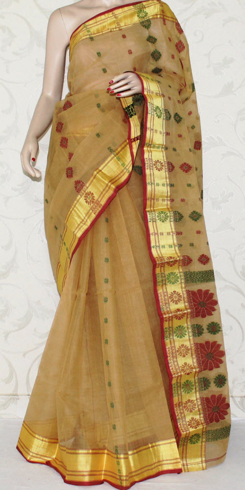Buy Bengal Handloom Tant Saree Cotton 11562 www.maanacreation