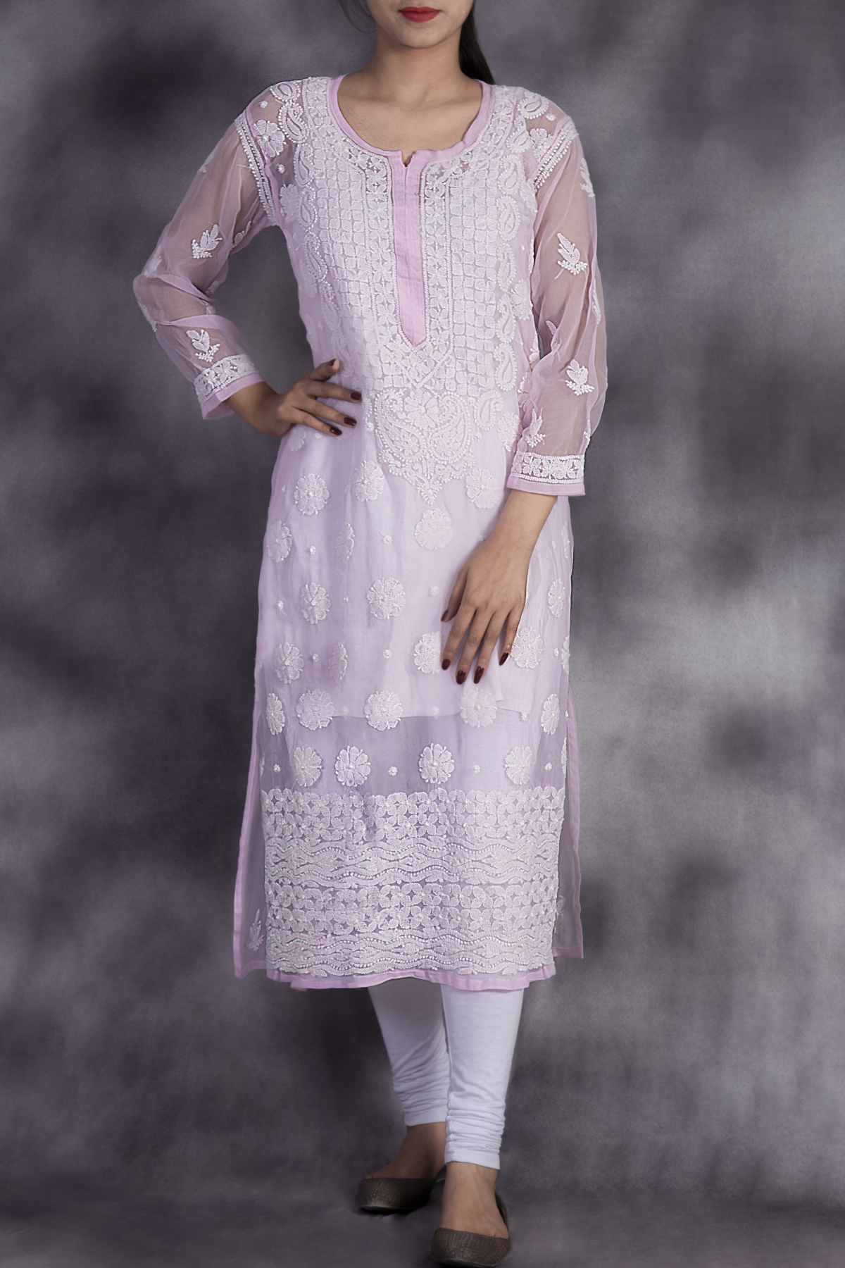 Buy Pink Cotton Printed Work Straight Kurti - Bandiwal