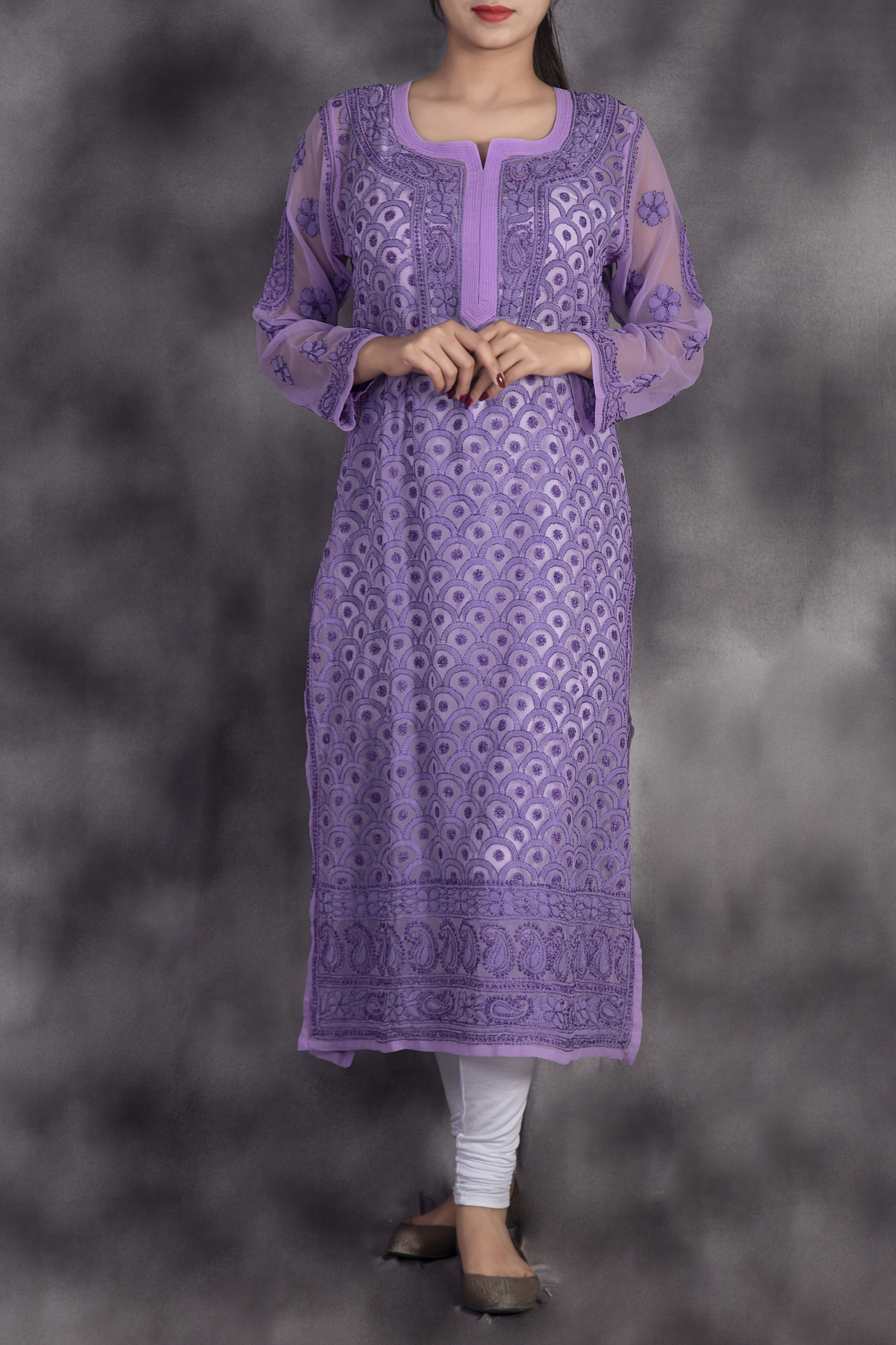 Buy Lavender Floral Kurti With Afghani Pants With Dupatta (3Pc Set) by  Designer TARA-C-TARA for Women online at Kaarimarket.com