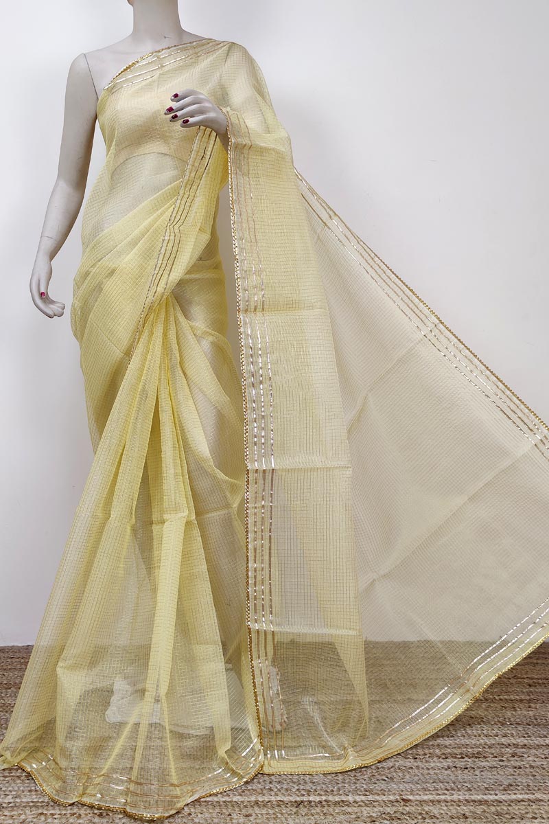 Fawn Colour Bengoal Handloom Kota Cotton Saree (with Blouse 1mtr.) Mc252739