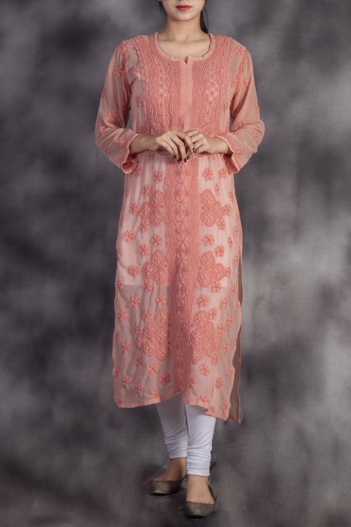 Cotton Lucknowi Chikan Stitched Kurti, Size: XL at Rs 300 in Lucknow