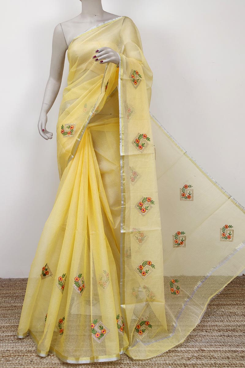 Yellow Colour Bengoal Handloom Kota Cotton Saree (without Blouse) Mc252766