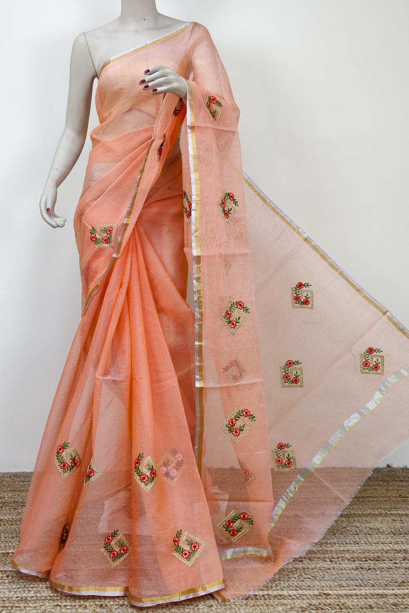 Orange Colour Bengoal Handloom Kota Cotton Saree (without Blouse) Mc252768