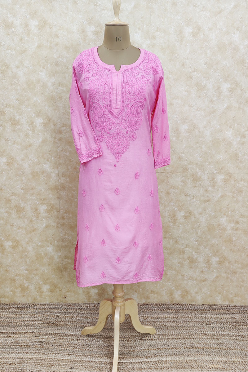 Buy KSUT Baby Pink Cotton Printed Straight Kurta for Women Online @ Tata  CLiQ