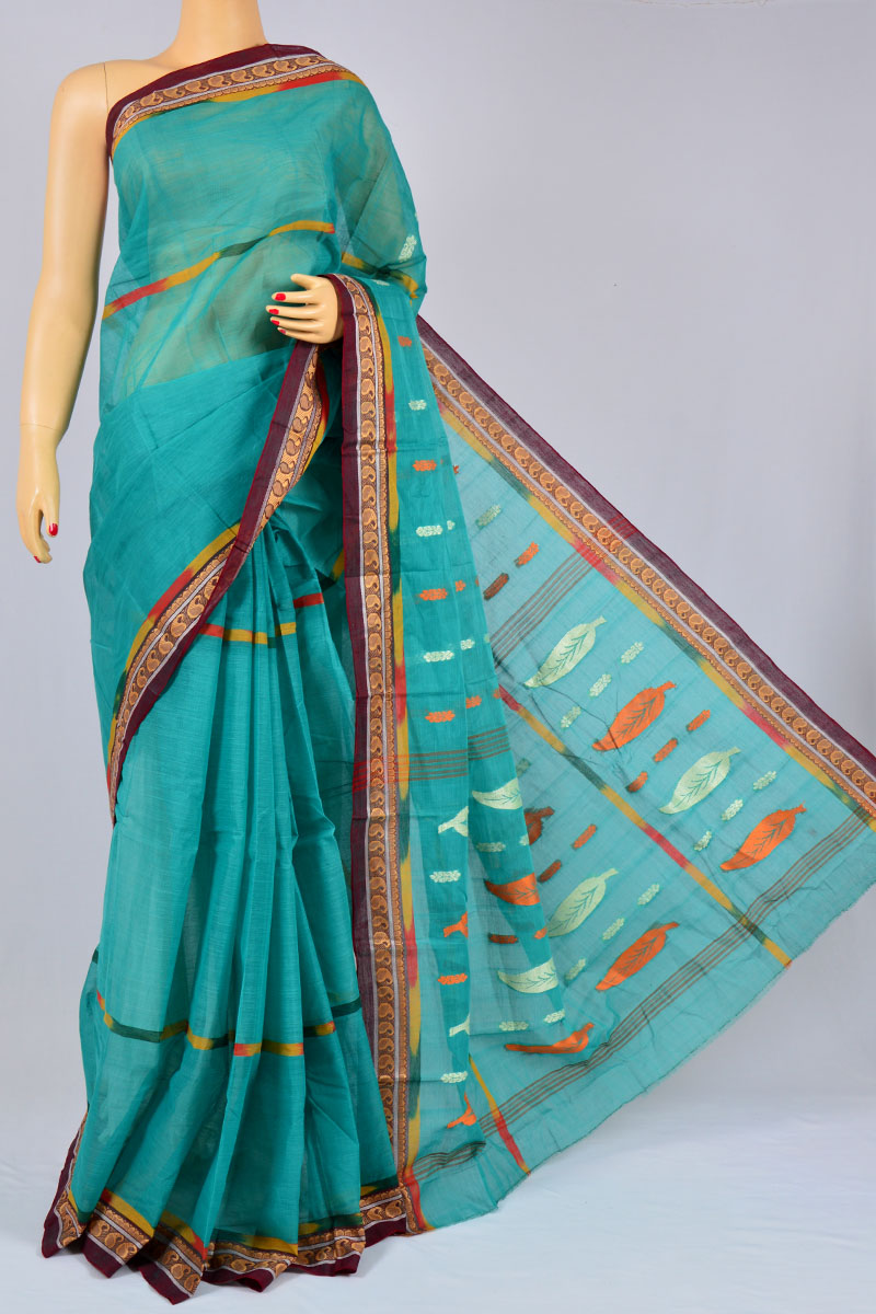 Maya Color Handwoven Bengal Handloom Pure Cotton Tant Saree (without Blouse) - Mc250175