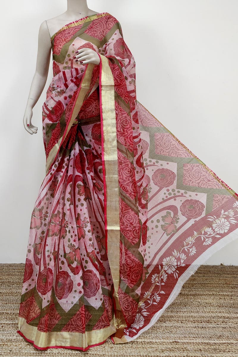 Maroon Colour Bengoal Handloom Kota Cotton Saree (without Blouse) Mc252791