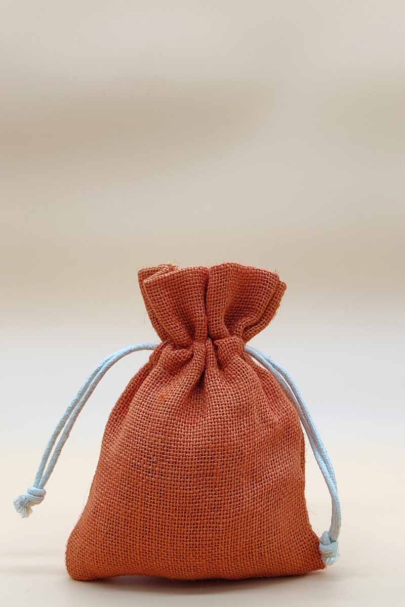 Orange Colour beautiful jute potli bag - MC251248